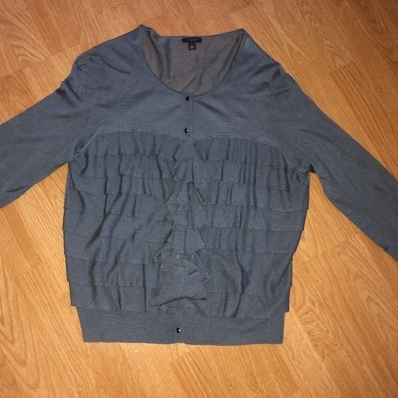 Ann Taylor Sweater Cardigan XL Steel Blue - Picture 4 of 8